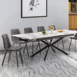 Стол обеденный BIO- Магнум (черный/ керамика Нефрит Белый)  