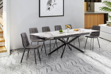 Стол обеденный BIO- Магнум (черный/ керамика Нефрит Белый)  