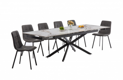 Стол обеденный BIO- Магнум (черный/ керамика Нефрит Белый)  
