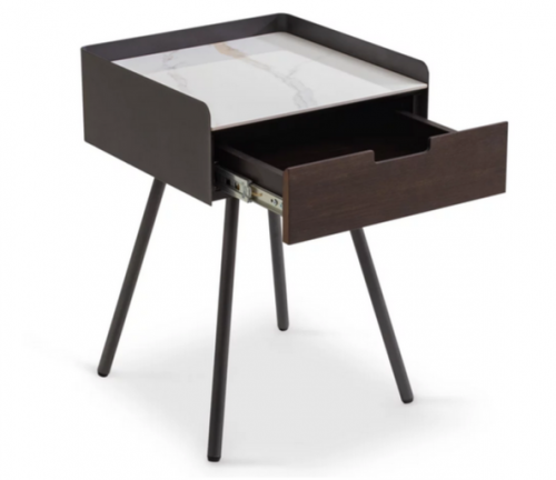 Тумбочка прикроватная 1 ящик CRV- Matteo, Lilac ice top walnut canaletto(коричневый)