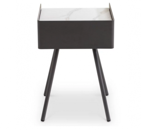 Тумбочка прикроватная 1 ящик CRV- Matteo, Lilac ice top walnut canaletto(коричневый)