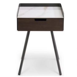 Тумбочка прикроватная 1 ящик CRV- Matteo, Lilac ice top walnut canaletto(коричневый)