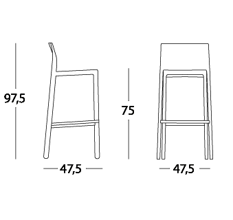 Стул барный VLL- SCAB Kate 2344 (светло-голубой, светло-серый)