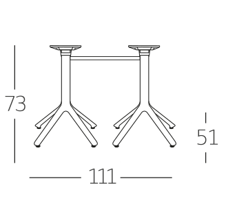 Поворотная база для стола VLL- SCAB Nemo Folding Double 5072 H73 (антрацит)