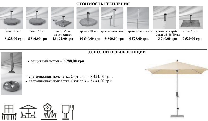 Зонт Glatz TEA- ALU-TWIST прямоугольный 210х150 см