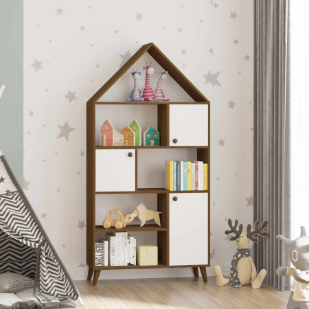 Стеллаж-домик 182х90х35 см KOD- ШК-домик-детский (белый фасад)