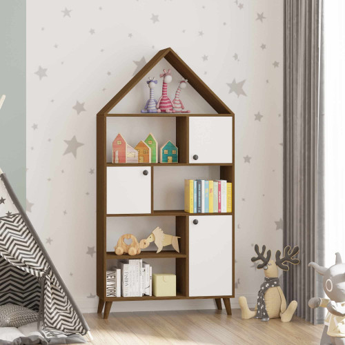 Стеллаж-домик 182х90х35 см KOD- ШК-домик-детский (белый фасад)