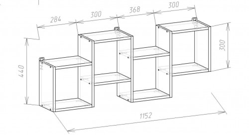 Полка для книг 44х115х20 см KOD- ПК-1