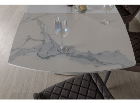 Стол обеденный модерн NL- CONNECTICUT белый (140/185*90*76 cm керамика)