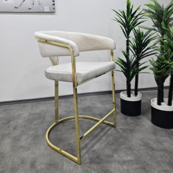 Барный стул Art-Deco EXI- SANTORINI LIGHT BEIGE BF03 GOLD