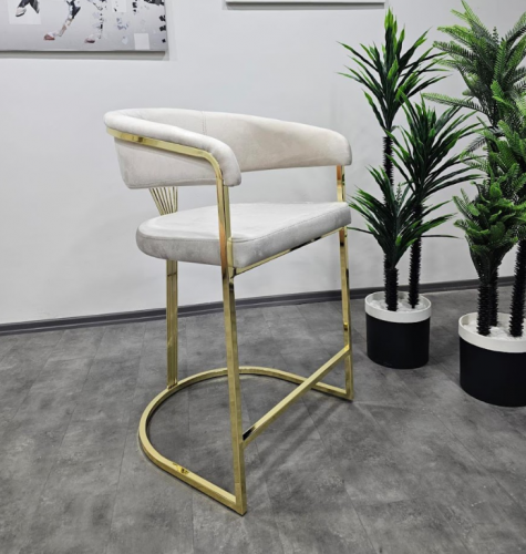 Барный стул Art-Deco EXI- SANTORINI LIGHT BEIGE BF03 GOLD