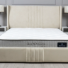 Кровать двухспальная с подъемным механизмом TOP- Лагуна Бежевый, Темно-бежевый, Молочный