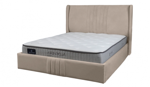 Кровать двухспальная с подъемным механизмом TOP- Лагуна Бежевый, Темно-бежевый, Молочный