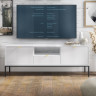Тумба под телевизор Perfect Home Новая/Nova 1-дверная с 2 ящиками, черные ножки RTV154 Белый