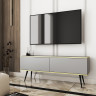 Тумба под ТВ Perfect Home Оро / Oro 2-дверная с черными ножками RTV135 Серый