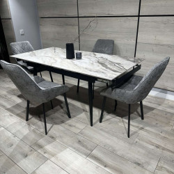 Стол керамический раскладной IMP- DAKAR (белый, бежевый) 