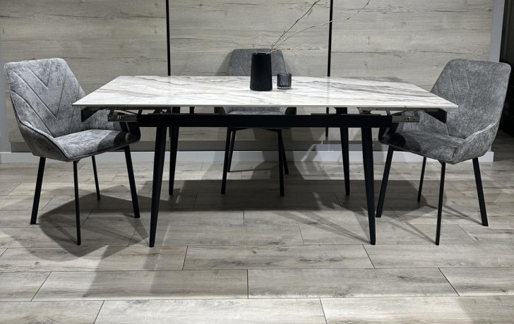 Стол керамический раскладной IMP- DAKAR (белый, бежевый)