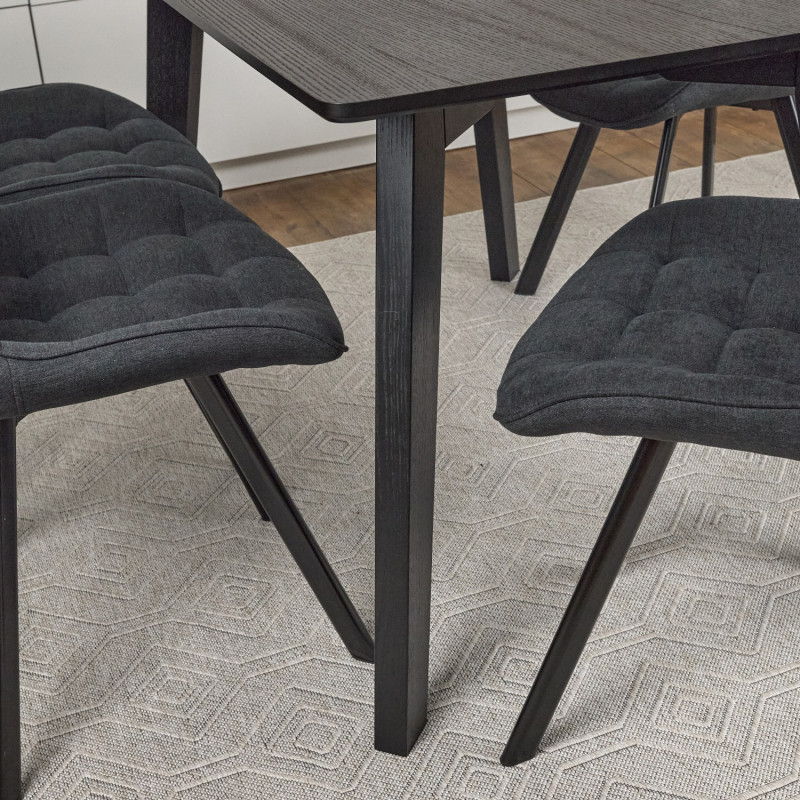 Кухонный комплект Ont- Фабрицио шпон + 4 стула Rick черный