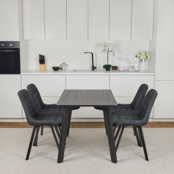Кухонный комплект Ont- Фабрицио шпон + 4 стула Rick черный