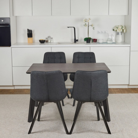 Кухонный комплект Ont- Фабрицио шпон + 4 стула Rick черный