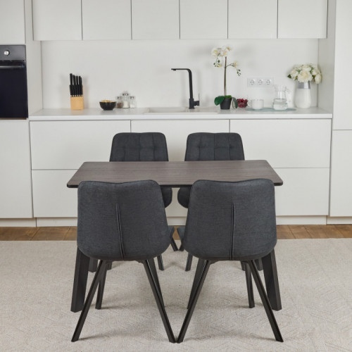 Кухонный комплект Ont- Фабрицио шпон + 4 стула Rick черный