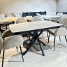 Стол обеденный Art-Deco EXM- KATRIN травертин матовый МДФ+HPL 138/178*90*76 