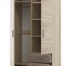 Шкаф прямой на 2 двери и 3 шухляды EVR- Бриз ШП-4 дуб Сонома + фасад трюфель