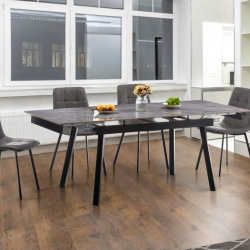 Стол обеденный BIO- Бастион (черный/ керамика Армани грей) 