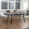 Стол обеденный BIO- Бастион (черный/ керамика Армани грей) 