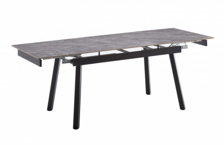 Стол обеденный BIO- Бастион (черный/ керамика Армани грей) 