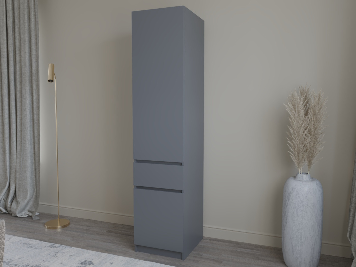 Шкаф-пенал с штангой на 1 шухляду и 2 двери ViA- Таун Т-2