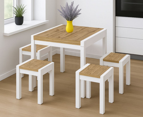 Стол раскладной ViA- Крос (белый/дуб тахо)