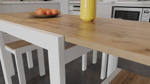 Стол + 4 табуретки ViA- Крос (белый/дуб тахо)
