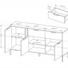 Комод Perfect Home Ларс/Lars 3-дверный с 2 ​​ящиками 3D2S/153 Антрацит
