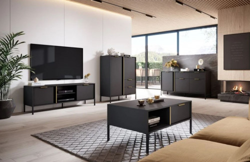 Комод Perfect Home Ларс/Lars 3-дверный с 2 ​​ящиками 3D2S/153 Антрацит