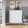 Комод высокий Perfect Home Новая/Nova 2-дверный с черными ножками K104 Белый