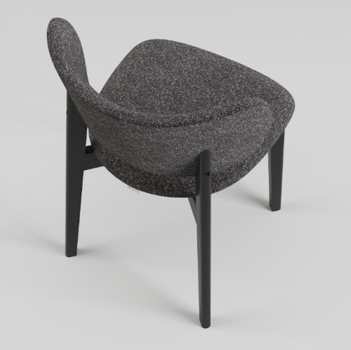 Стул обеденный LVK- Hawk массив ясеня (черный)  