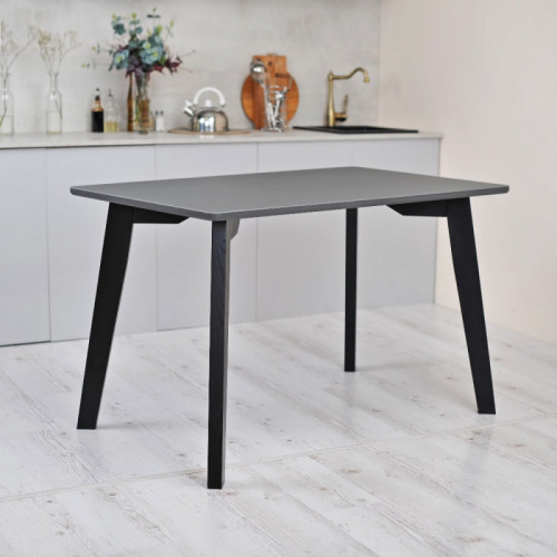 Кухонный комплект Ont- Фабрицио серый прямоугольный стол + 4 стула Lava Velvet серые