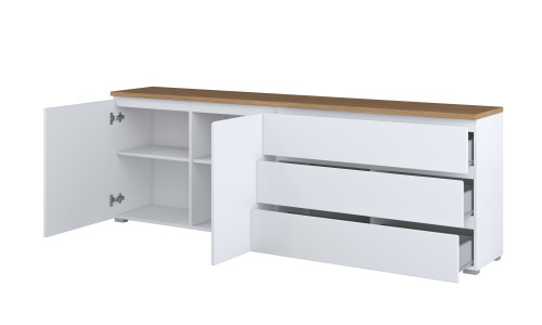 Комод на 2 двери и 3 ящика Helvetia MODO 247VOJ28 (белый/дуб маувелла)