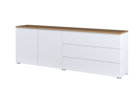 Комод на 2 двери и 3 ящика Helvetia MODO 247VOJ28 (белый/дуб маувелла)