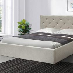 Кровать с подъемным механизмом BIO- Софт Атланта (светло-серый, бежевый)