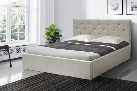 Кровать с подъемным механизмом BIO- Софт Атланта (светло-серый, бежевый)