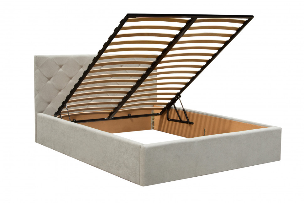 Кровать с подъемным механизмом BIO- Софт Атланта (светло-серый, бежевый)