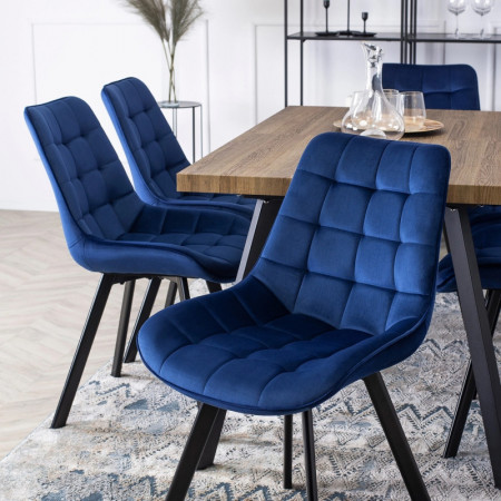 Стул обеденный MEBEL ELITE RICK синий велюр