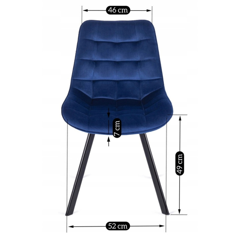 Стул обеденный MEBEL ELITE RICK синий велюр