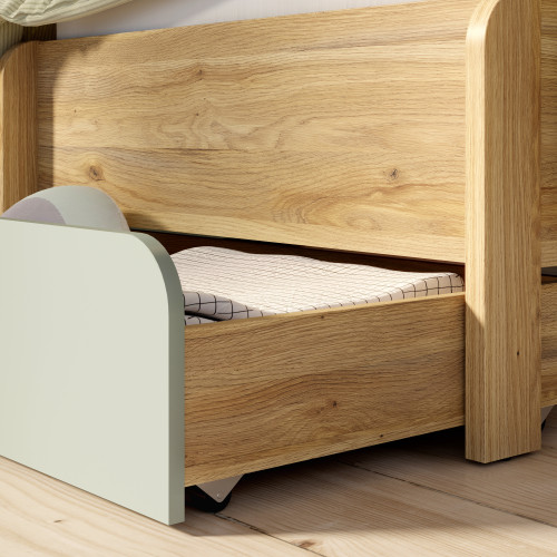 Кровать односпальная Forte HOA HOAL1092 (дуб маувелла/шалфей)