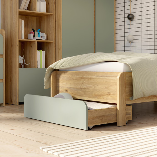 Кровать односпальная Forte HOA HOAL1092 (дуб маувелла/шалфей)