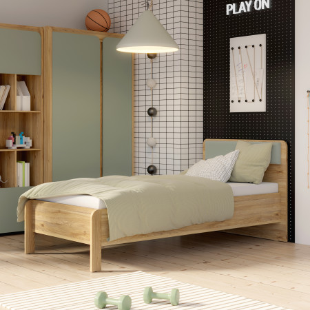 Кровать односпальная Forte HOA HOAL1092 (дуб маувелла/шалфей)