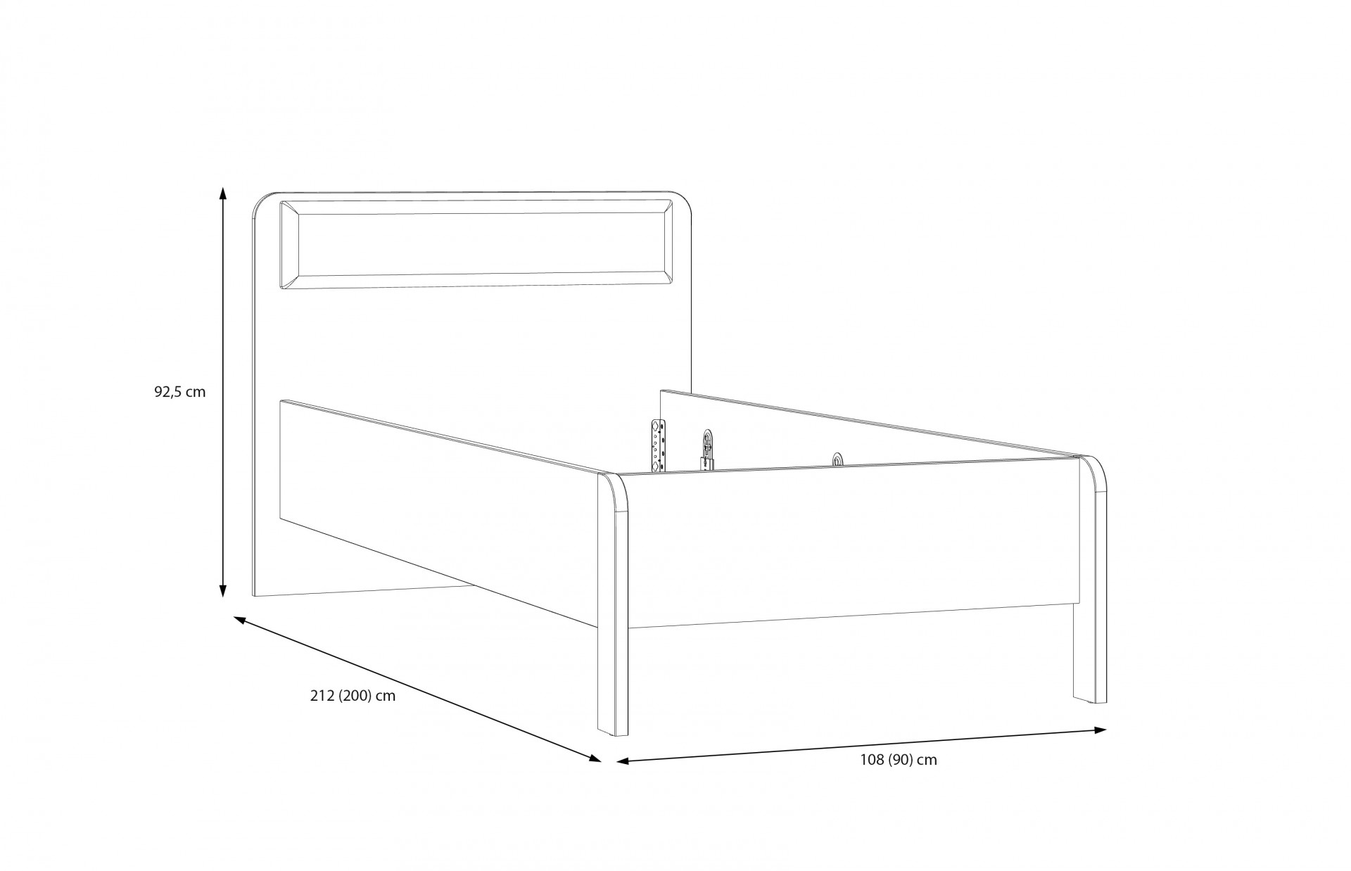 Кровать односпальная Forte HOA HOAL1092 (дуб маувелла/шалфей)