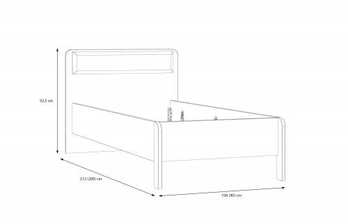 Кровать односпальная Forte HOA HOAL1092 (дуб маувелла/шалфей)
